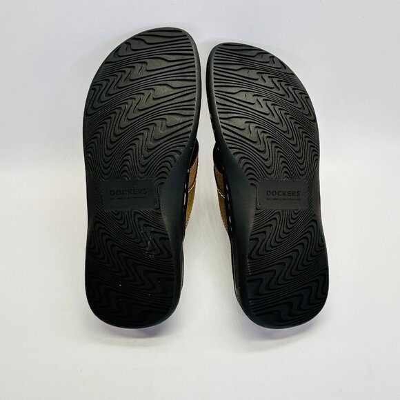 Dockers Laguna Sandal Size 10M Dark Tan Memory Foam Casual Summer Flip-Flop